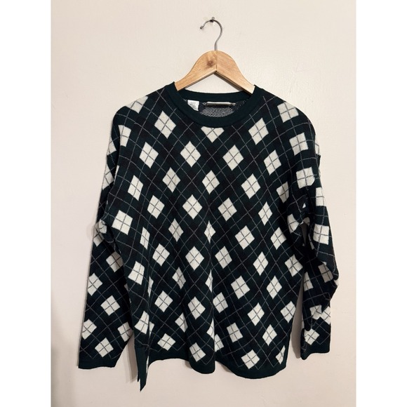 Rafaella Sweaters - Rafaella Vintage Women's Green Navy Argyle Sweater Wool Blend Size Medium